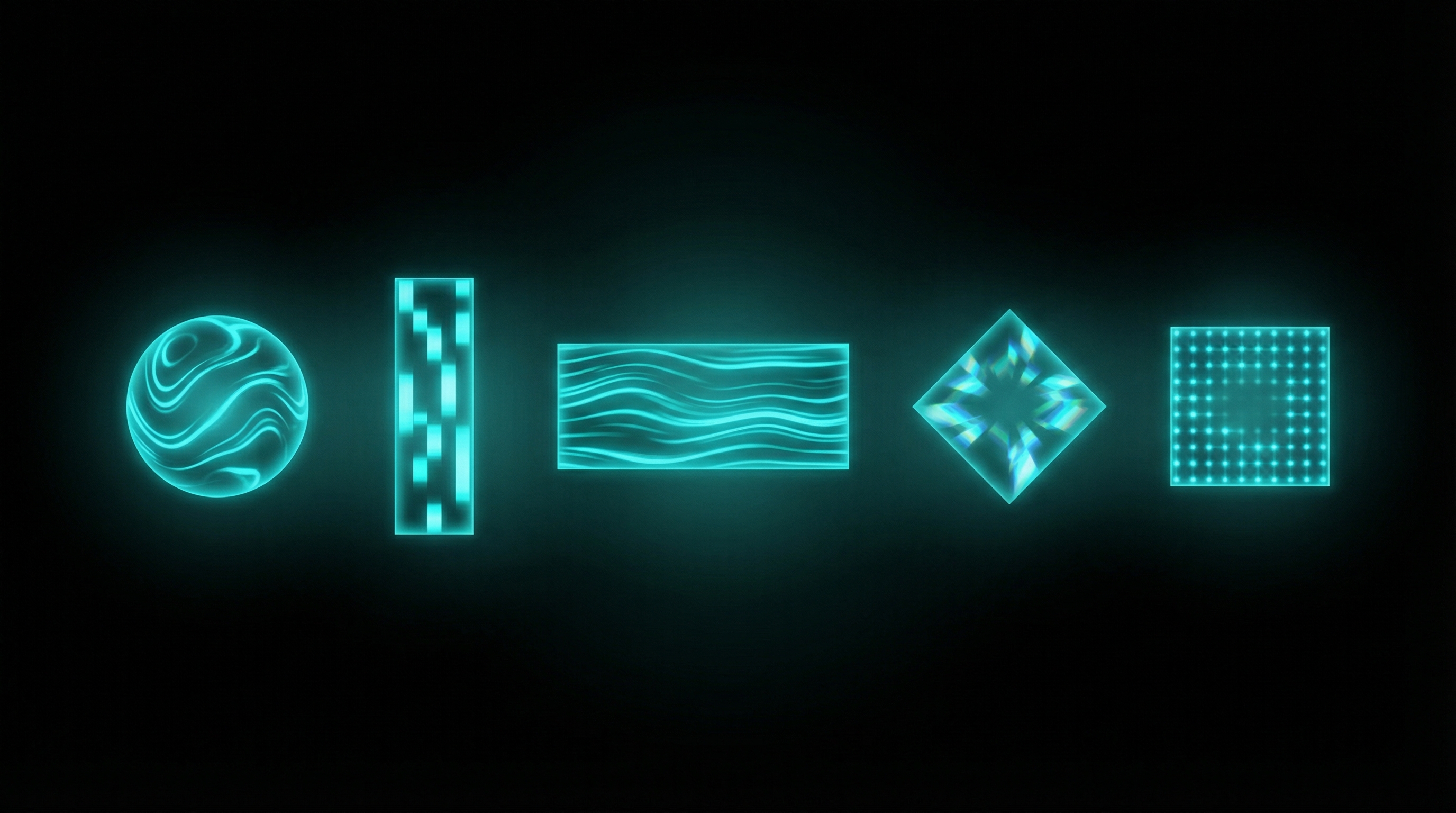 Abstract illustration of diverse content formats and their unique characteristics